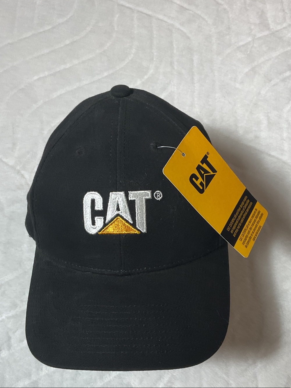 Caterpillar Black Cap with Yellow Logo Accent